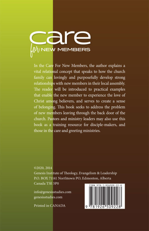 back cover of care for new members by dr. t. b. neil