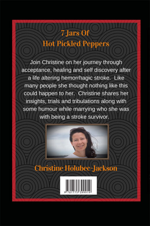 back cover of 7 jars of hot pickled peppers by christine jackson
