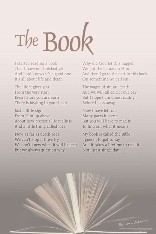 The Book poster by poet Lorn Johnson