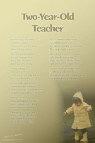 Two-Year-Old Teacher poster by poet Lorn Johnson