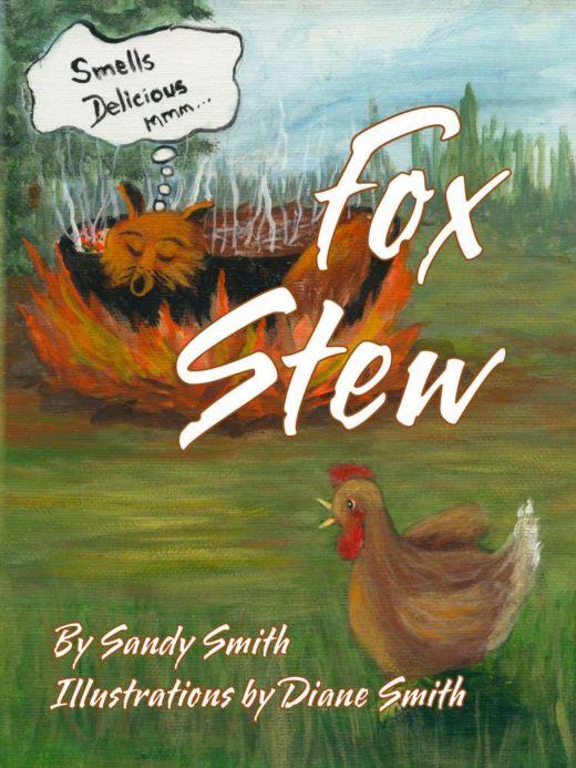 The Front Cover of Fox Stew. Features a fox sleeping in a pot of stew