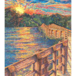 Hiker's Delight by Elaine Tsuruda pointillism art print