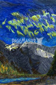 Aurora Mountain Delight by Elaine Tsuruda pointillism art print