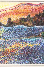 Sunset Waters by Elaine Tsuruda pointillism art print