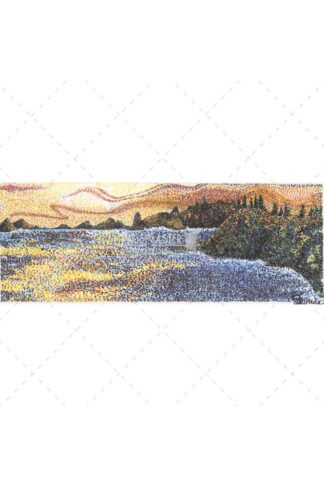 Sunset Waters by Elaine Tsuruda pointillism art print
