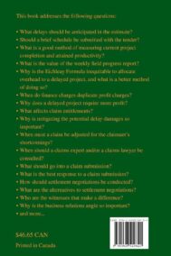 Back Cover of Construction Delay Claims by Arthur Thormann