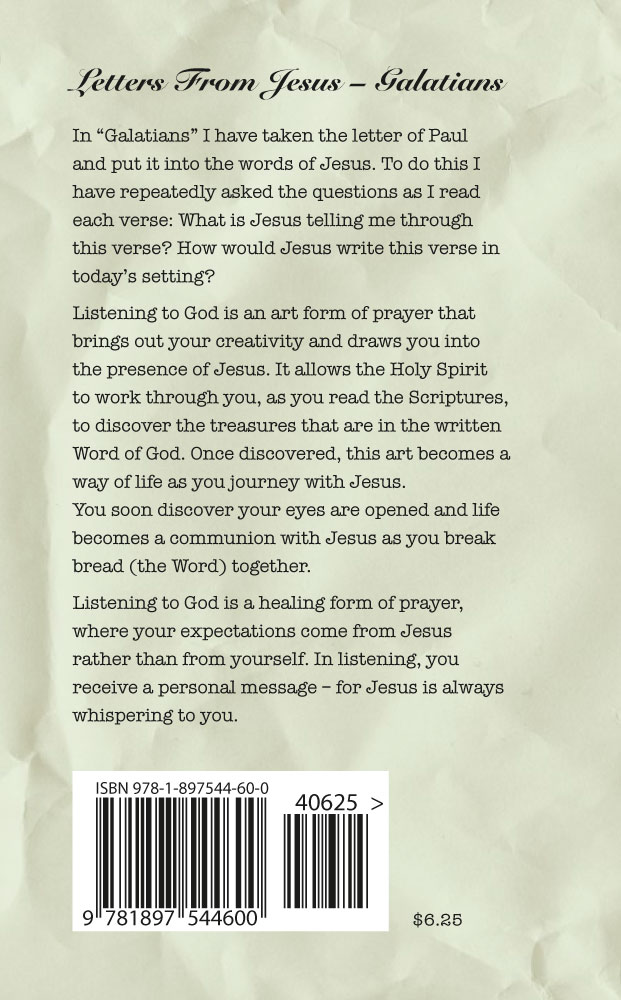 Back Cover of Letters from Jesus: Galatians by Glen Carlson