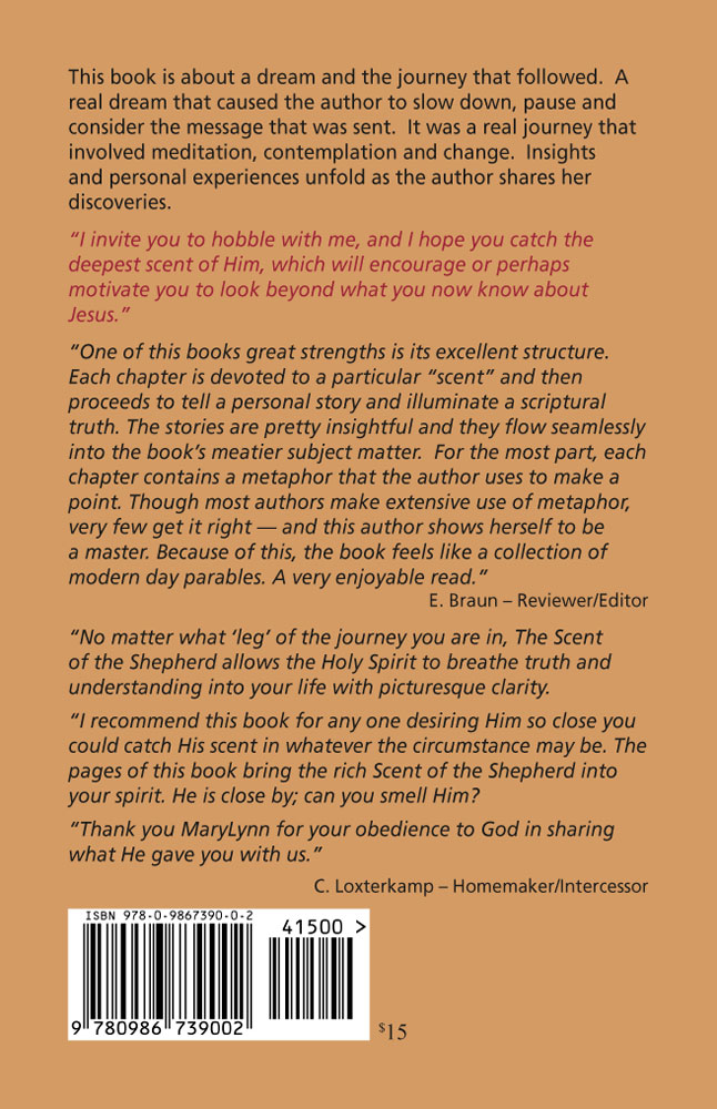 Back Cover of The Scent of the Shepherd by MaryLynn Fraser