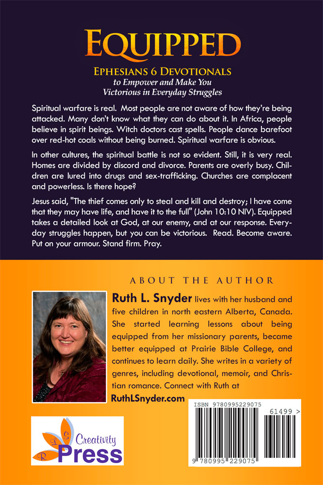 Equipped: Ephesians 6 Devotionals by Ruth L Snyder Back Cover