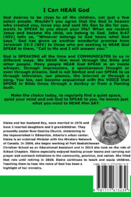 I Can Hear God by Elaine Baillie back cover
