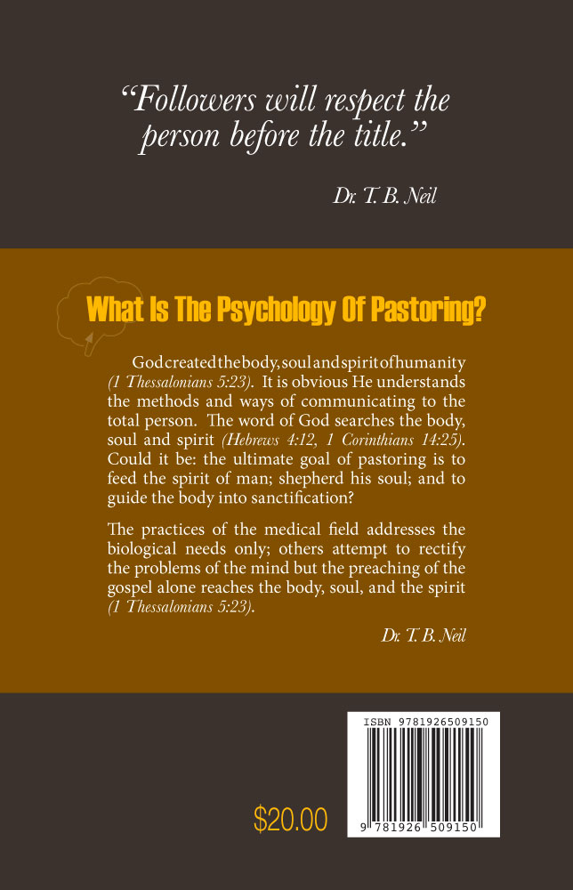 The Psychology of Pastoring Styles by Dr. Trevor Neil BACK COVER
