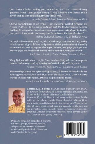 Back Cover of "Africa It's Time Third Edition" by Charles Balenga