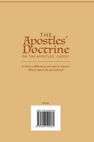 Back Cover of " The Apostles' Doctrine or the Apostles' Creed" by Dr. T. Neil
