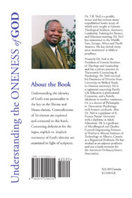 Back Cover of Understanding Oneness of God by Dr. Trevor Neil