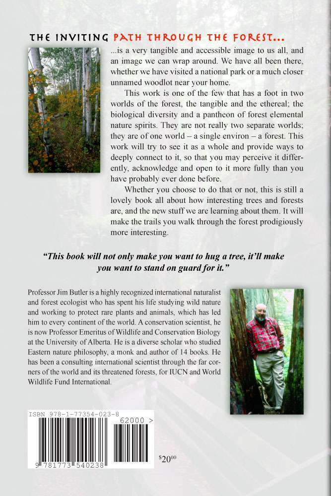 The back cover of Path Through the Forest, by Jim Butler