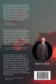 Back Cover of 26 Thoughts on Leadership by Brian Hesje