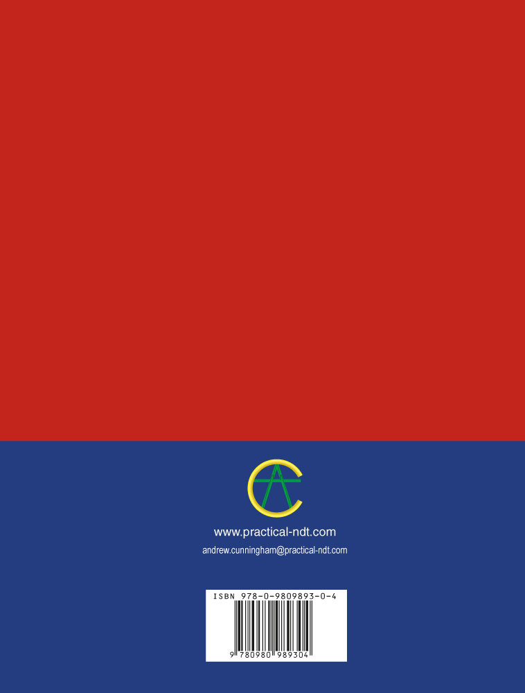 The back cover of The Practical Guide to Ultrasonic Testing in the Real World, by Andrew Cunningham