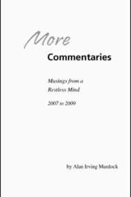 Back Cover of More Commentaries by Alan Murdock