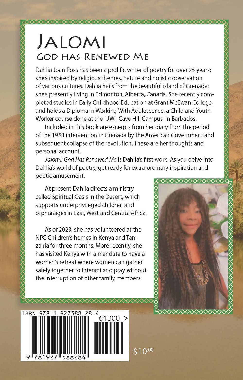 Back Cover of Jalomi - God has Renewed me by Dahlia Ross