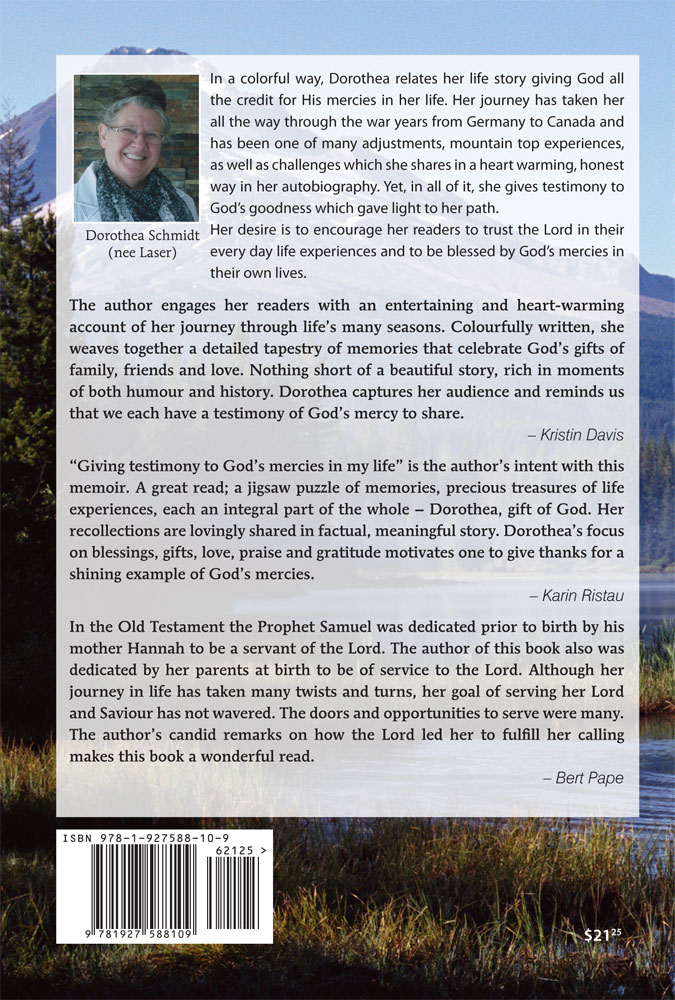 Back Cover of The Mercies of God by Dorothea Schmidt