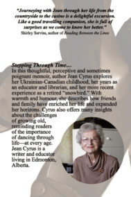 Back Cover of Stepping Through Time: A Memoir by Jean Cyrus