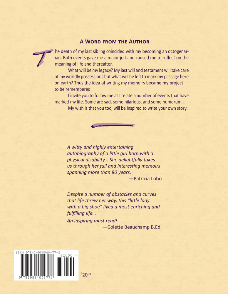 The Little Lady with the Big Shoe by Juliette Richard BACK COVER