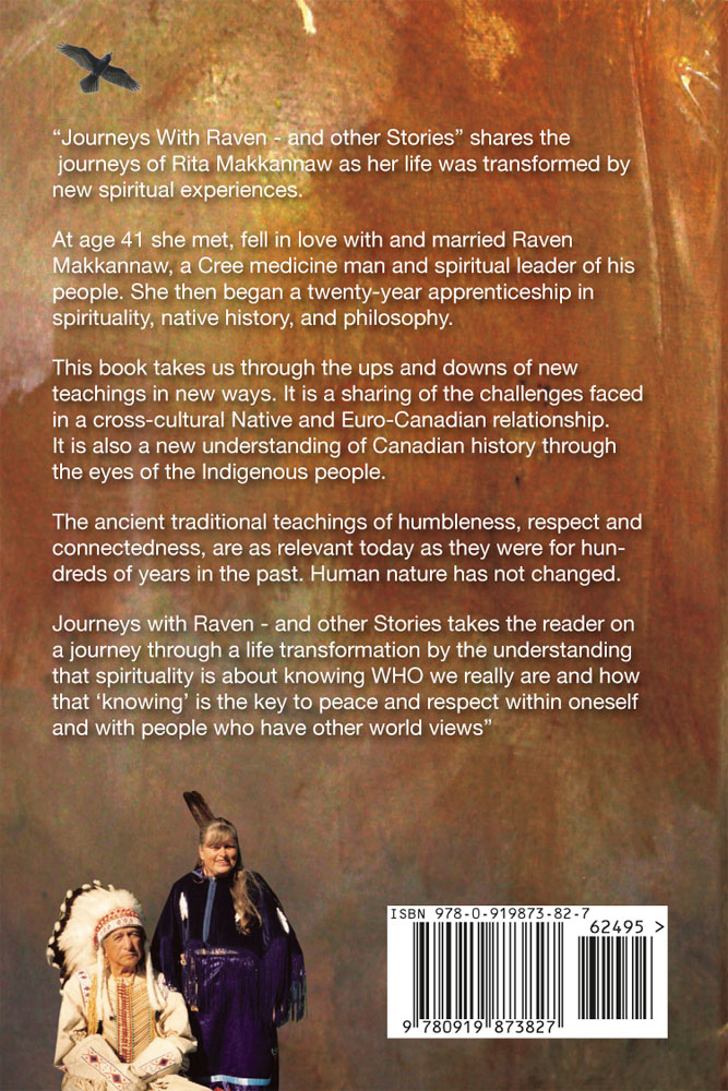 Back Cover of Journeys with Raven by Rita Makkannaw