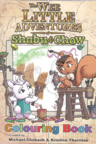 Front Cover of The Wee Little Adventures of Shabu and Chow Colouring Book by Iron Octopus