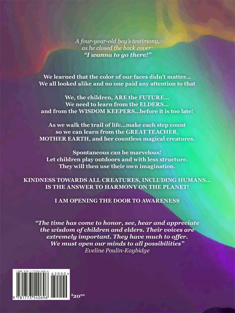 The back cover of "Wind Walker: Stir the Magic" by Esther Supernault and Eveline Poulin-Kaybidge