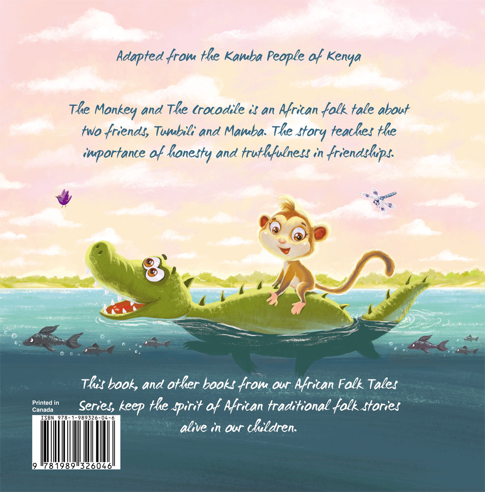 The monkey and the Crocodile by Asili Kids Back Cover