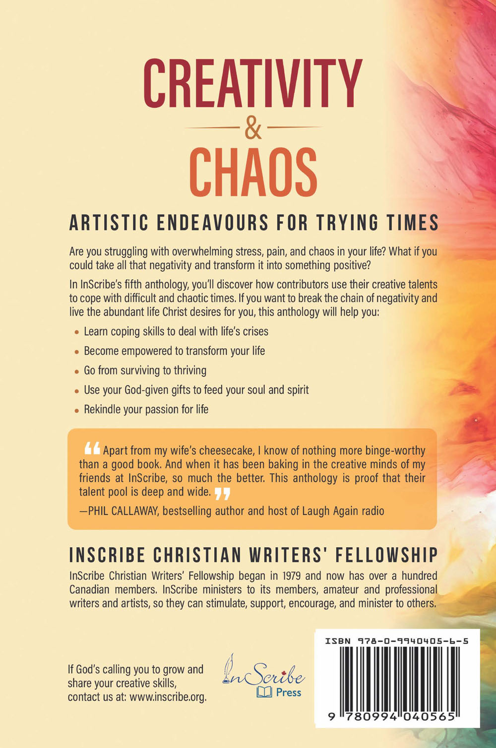 Creativity and Chaos by InScribe back cover