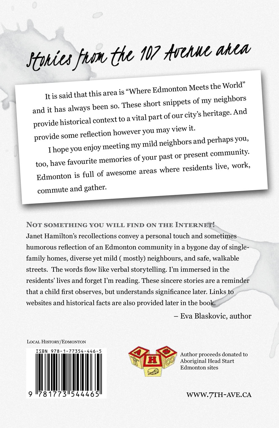 Back Cover of Hank: And Other Mild Neighbours by Janet Hamilton