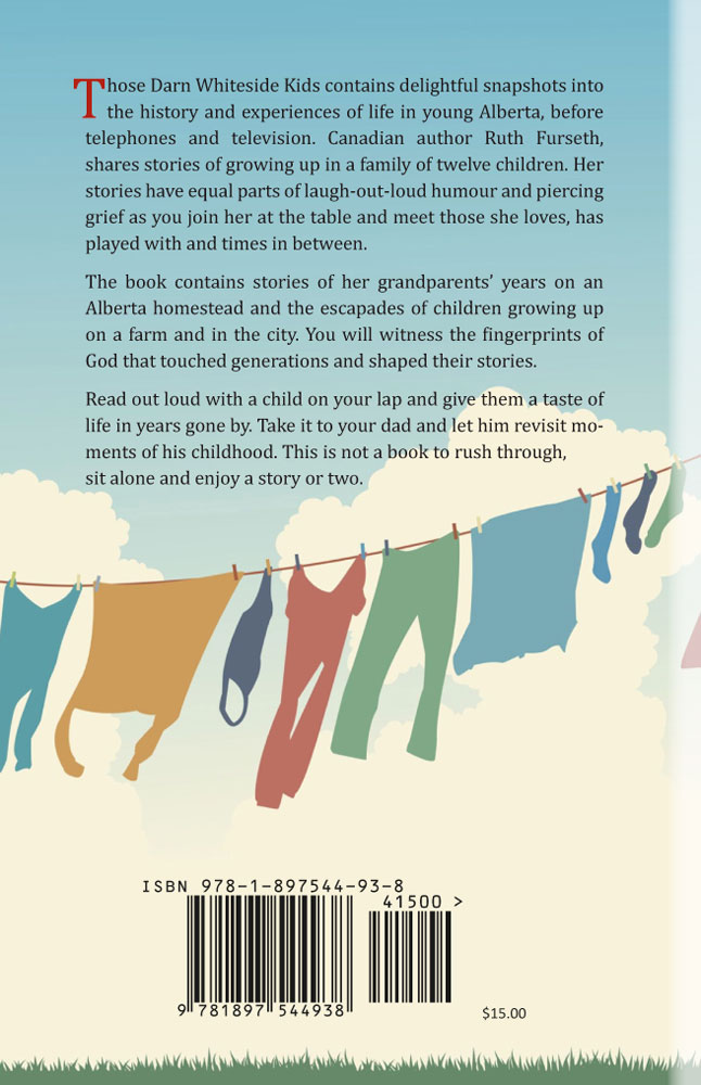 BACK COVER Those Darn Whiteside Kids by Ruth Furseth