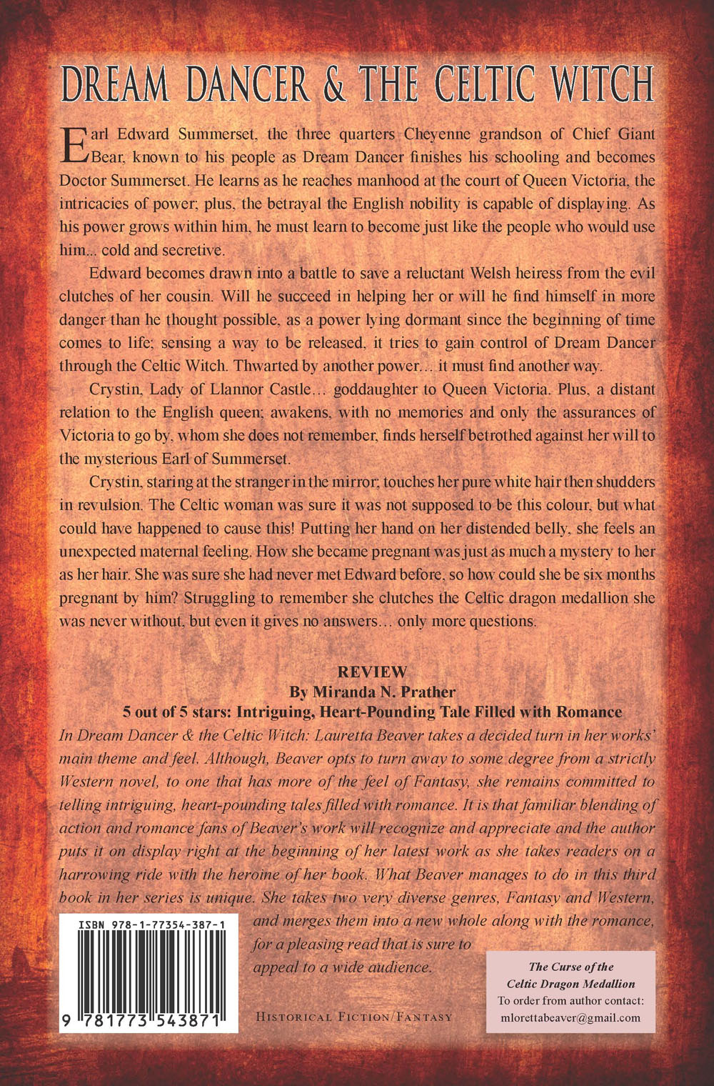 Dream Dancer and the Celtic Witch by Lauretta Beaver Back Cover