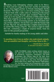 The back cover of Case of the Pop-Up Ducks, by Lori M. Feldberg