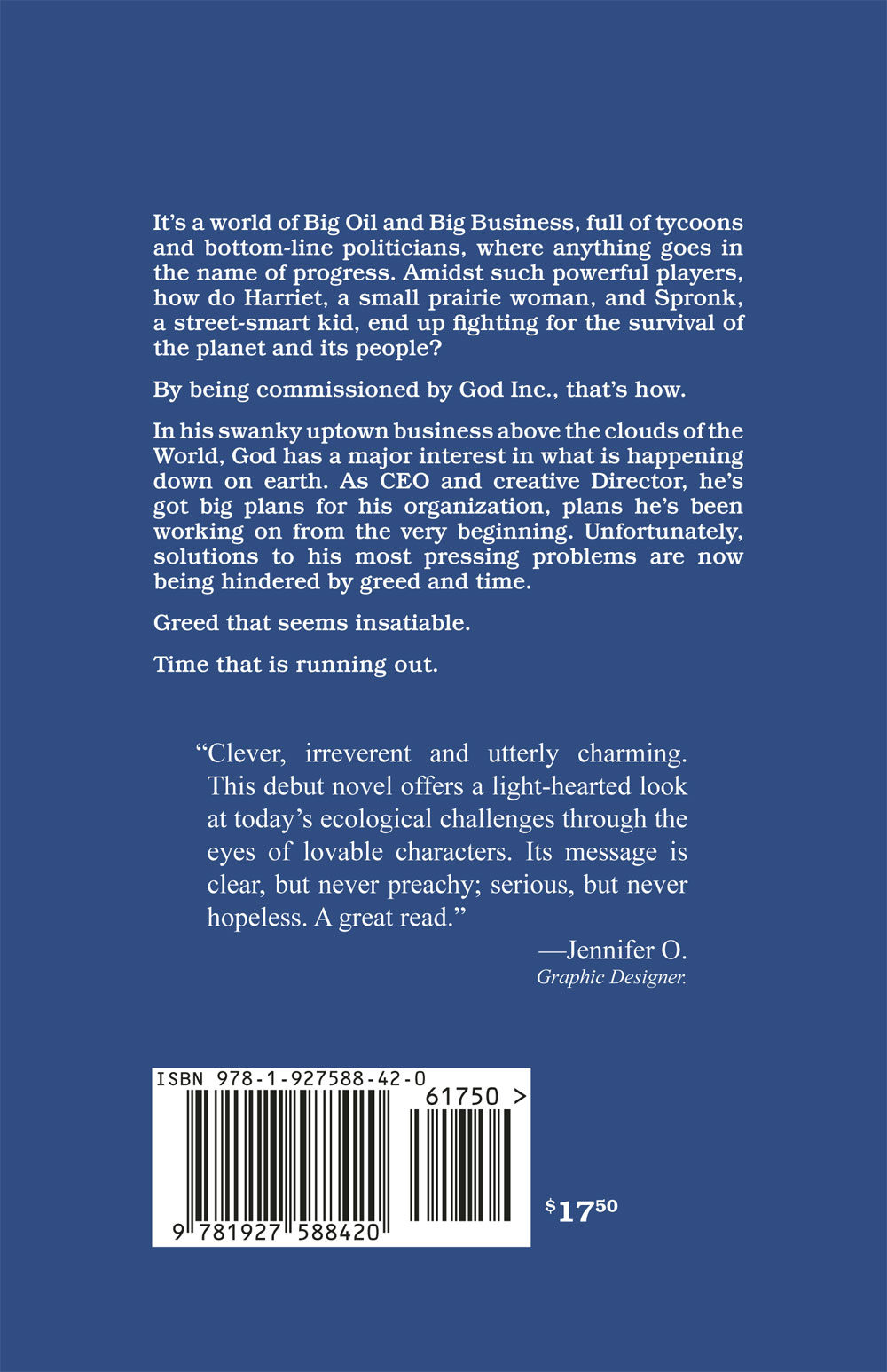 GOD INC. by Monica Joy Bouma BACK COVER