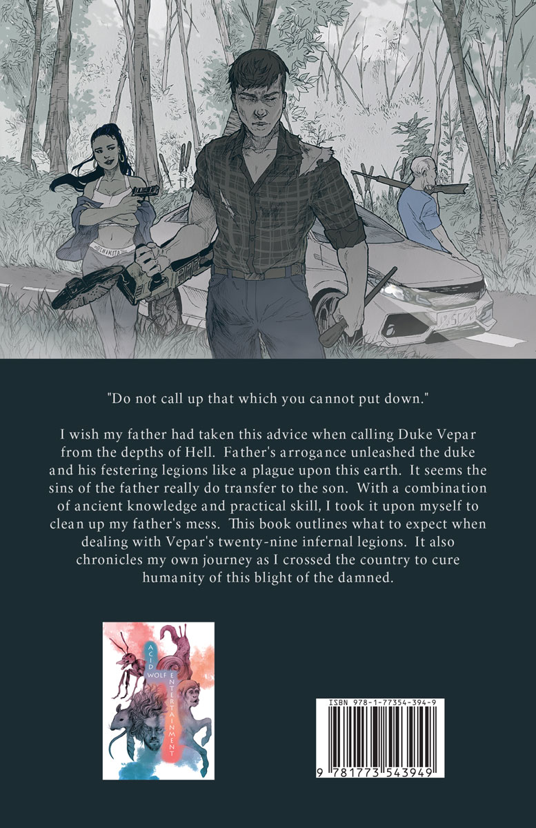 Back Cover of Vepar's Infernal Legions: The Complete Compendium and How to Smite Them All by Sean G. McAnulty