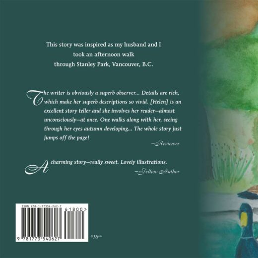 The back cover of "Autumn in the Park" by Helen Mahoney