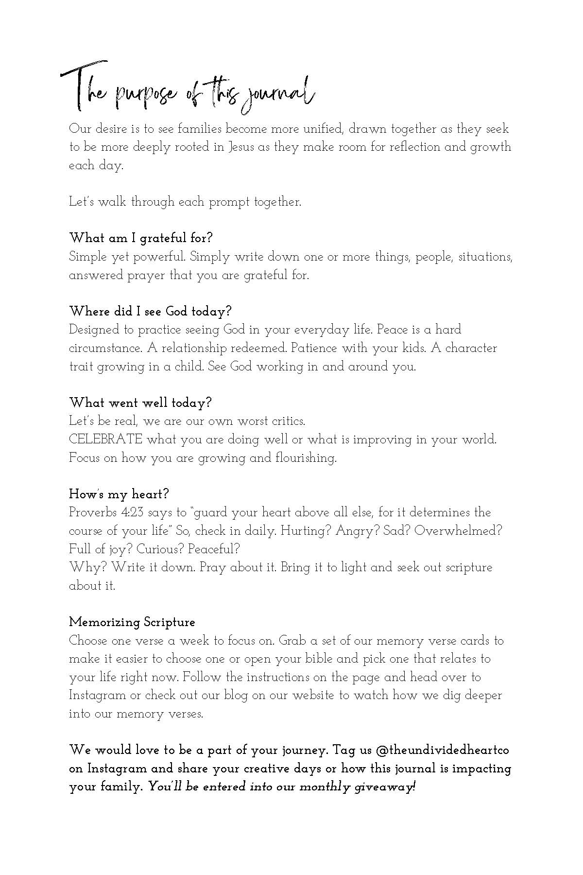 Pages from Growth & Gratitude Daily Journal by The Undivided Heart Co.