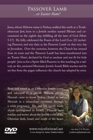 Passover Lamb by Hannah Nesher (Voice for Israel) Back Cover